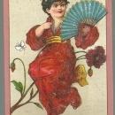 Victorian Trade Card for Helper's Stoves and Ranges With Lovely Oriental Lady