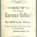 Victorian Trade Card for German Coffee with Girl and Dog Jumping Through Hoop