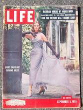 Life Magazine September 5, 1955 Dior's Evening Dress on the Cover