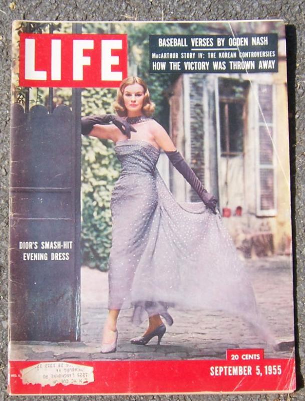Life Magazine September 5, 1955 Dior's Evening Dress on the Cover