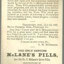 Victorian Trade Card for McLane's Pills with Little Girl Traveling for Christmas