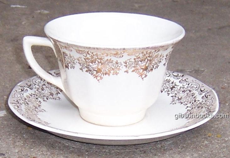 Vintage Royal China Duane Gold and White Cup and Saucer