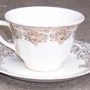Vintage Royal China Duane Gold and White Cup and Saucer