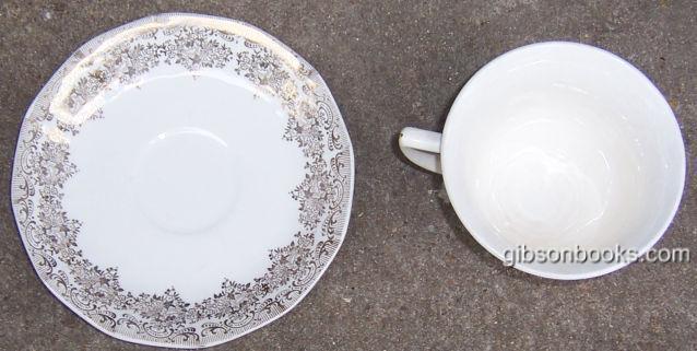 Vintage Royal China Duane Gold and White Cup and Saucer