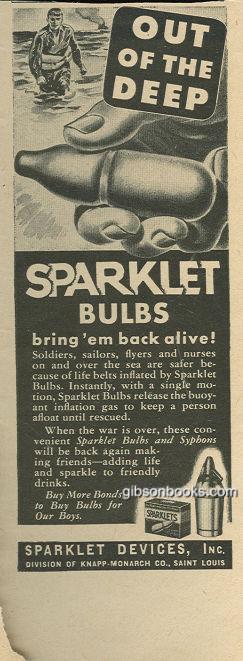 1944 World War II Sparklet Bulbs In Life Belts Life Magazine Advertisement