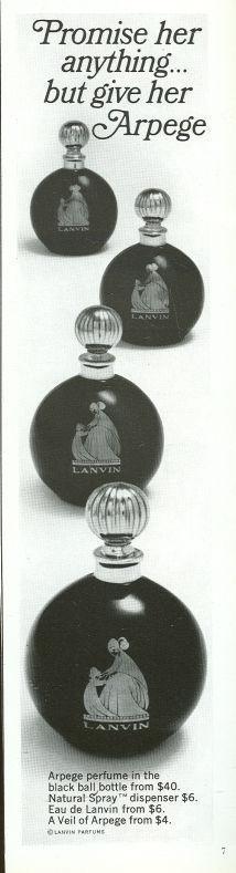 Arpege Perfume From Lanvin 1967 Magazine Advertisment
