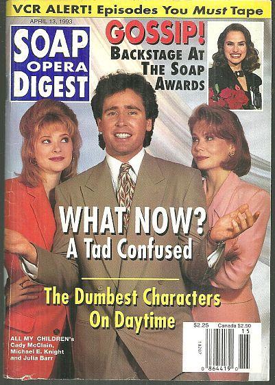 Soap Opera Digest April 13, 1993 Tad and the Ladies