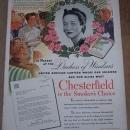 1943 World War II Chesterfield Life Magazine Color Advertisement with Duchess