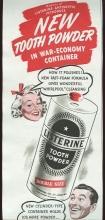 1943 World War II Magazine advertisement for Listerine Tooth Powder.