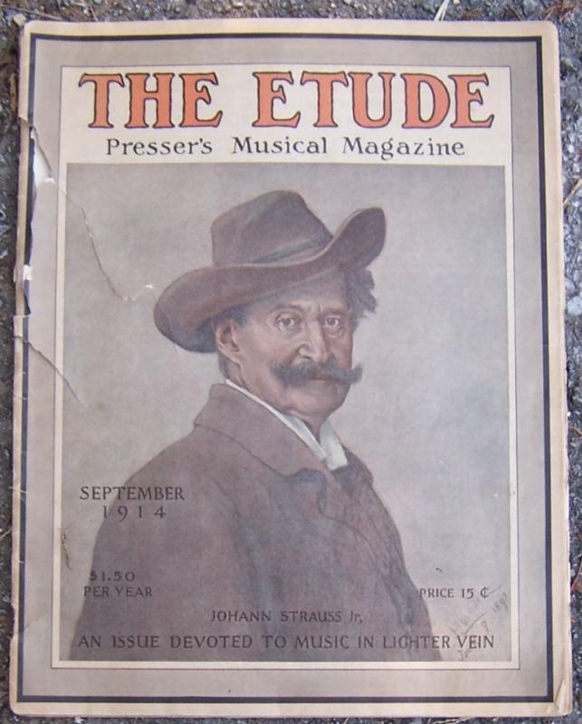 Etude Magazine September 1914 Johann Strauss, Jr. On Cover