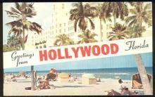 Greetings From Hollywood, Florida Vintage Postcard