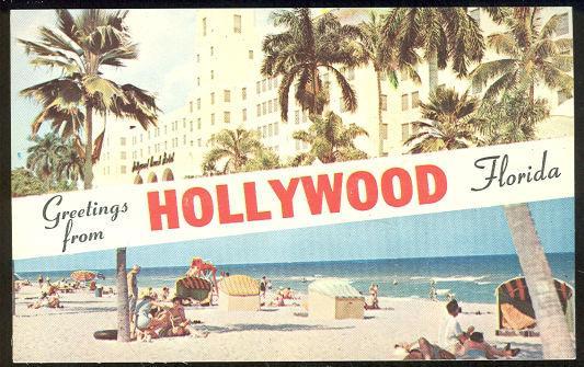 Greetings From Hollywood, Florida Vintage Postcard
