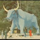 Postcard of Paul Bunyan's Blue Ox Trees of Mystery, Redwood Highway, California