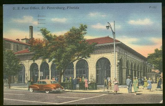 Postcard of US Post Office St. Petersburg Florida 1955