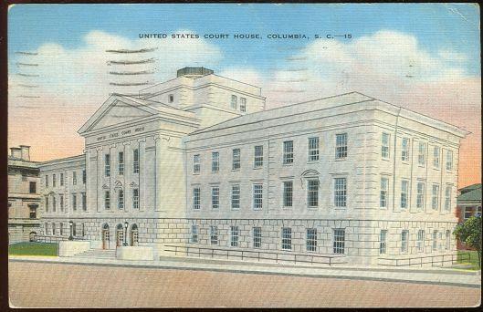 Vintage Postcard of United States Court House, Columbia, South Carolina 1942