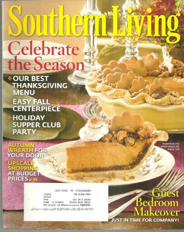 Southern Living Magazine November 2009 Celebrate the Season on Cover