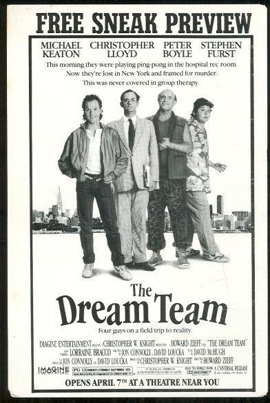 Postcard Advertising The Sneak Preview of the Movie The Dream Team 1989