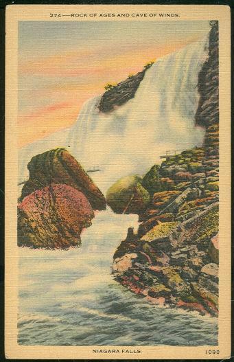 Postcard of Rock of Ages and Cave of Winds, Niagara Falls, New York 1946