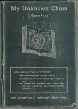 My Unknown Chum by Aguecheek 1927 Travel Book with Dust Jacket