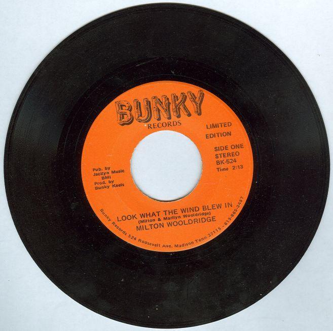 Milton Wooldridge Sings Look What the Wind Blew In 45RPM Bunky Records