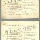 Lot of Two Victorian Trade Cards for Ville de Saint Denis, Paris The Crusades