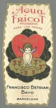 Vintage Label for Agua Fricot Perfume, Barcelona, Spain