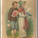 Victorian Trade Card for Red Cross Cough Drops With Lovely Courting Couple
