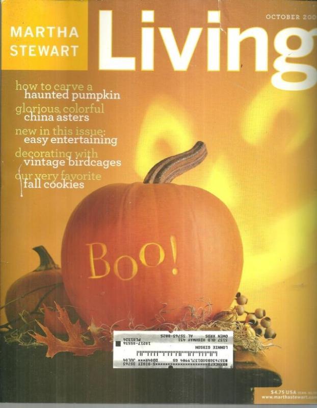 Martha Stewart Living Magazine October 2002 Autumn Picnic/Haunted Pumpkins