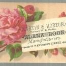 Victorian Trade Card for Martin and Horton, Blank Book Manufactures with Roses