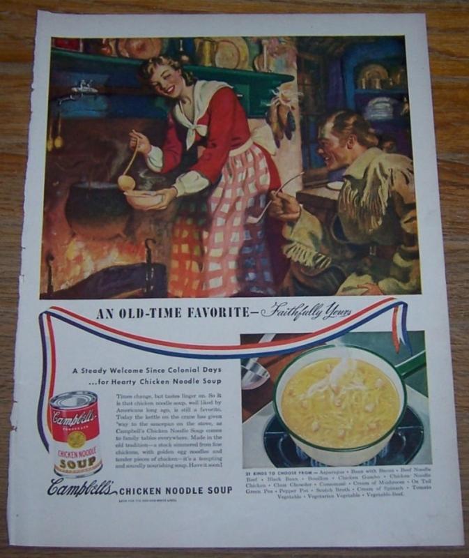 1947 Campbell's Soups Life Magazine Advertisement An Old Time Favorite