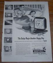 1947 Ingraham Sentinel Clocks and Watches Life Magazine Advertisement