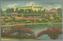 Jumbo Postcard of Hershey Rose Garden and Hotel Hershey, Hershey, Pennsylvania