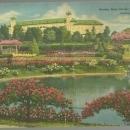 Jumbo Postcard of Hershey Rose Garden and Hotel Hershey, Hershey, Pennsylvania