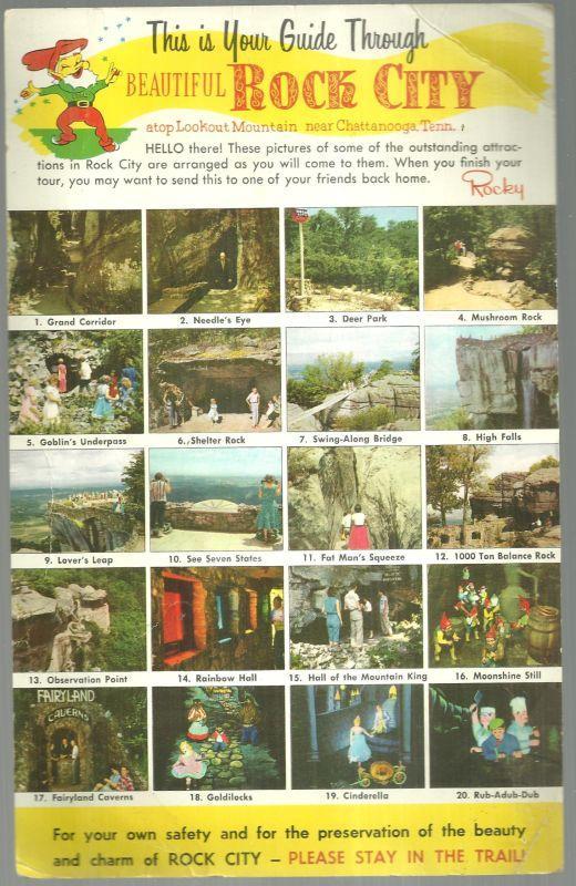 Vintage Unused Jumbo Postcard of Your Guide Through Rock City Gardens Tennessee