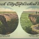Jumbo Postcard of Lover's Leap Before and After On Rock City Gardens Tennessee