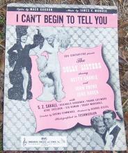I Can't Begin to Tell You From Dolly Sisters w/Betty Grable 1945 Sheet Music