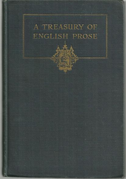 Treasury of English Prose Edited by Logan Pearsall Smith 1920 1st edition
