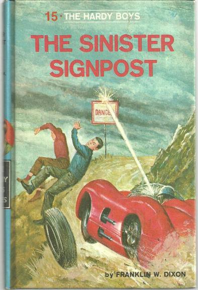 Sinister Sign Post by Franklin Dixon Hardy Boys #15 Matte Blue Cover 1968