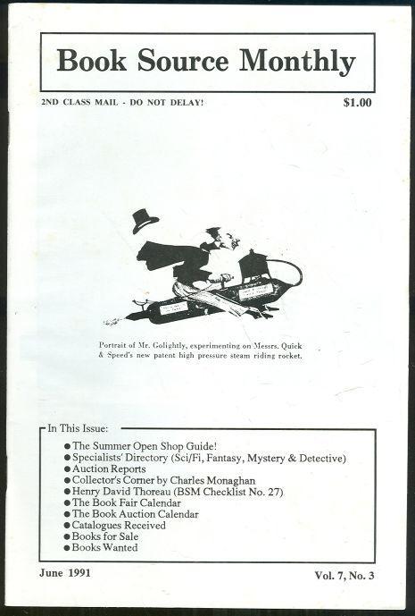 Book Source Monthly Magazine June 1991 BSM Checklist Henry David Thoreau