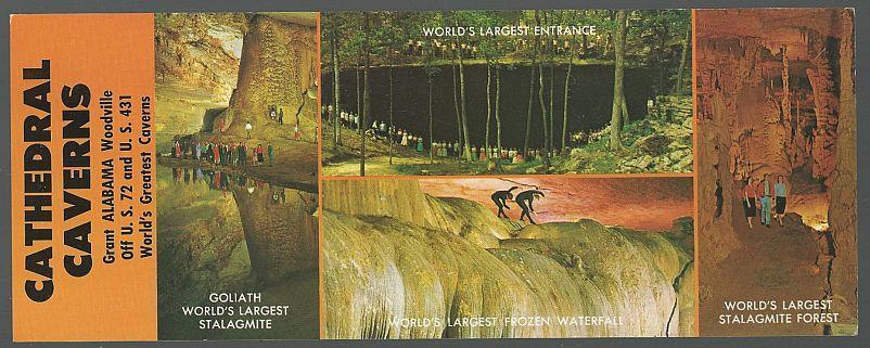 Vintage Oversize Postcard. Cathedral Caverns, Alabama, World's Greatest Caverns