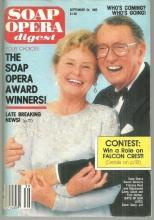 Soap Opera Digest September 24, 1985 Frances Reid and Macdonald Carey from Days