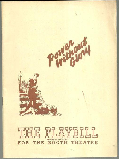 Playbill Power Without Glory January 1948 Booth Theatre Starring Trevor Ward