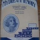 My Dream Memory From Street Girl 1929 Sheet Music