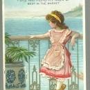 Victorian Trade Card for Lautz Bros. Soaps With Young Girl on Italian Balcony