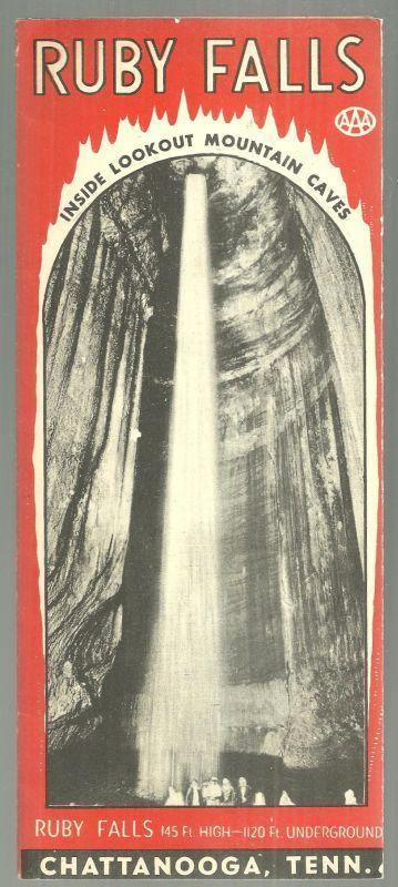 Vintage 1950s Souvenir Brochure for Ruby Falls, Chattanooga, Tennessee