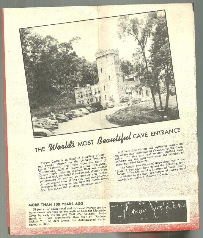 Vintage 1950s Souvenir Brochure for Ruby Falls, Chattanooga, Tennessee