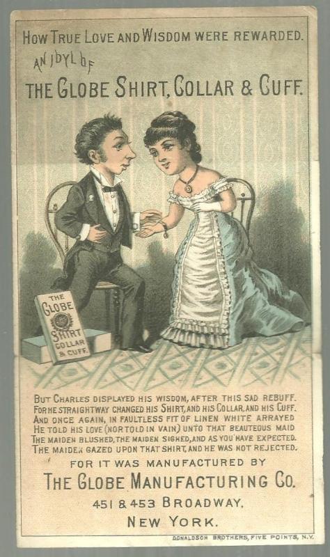 Victorian MetamorphicTrade Card for Globe Shirt, Collar and Cuff With Couple