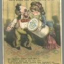 Victorian MetamorphicTrade Card for Clark's O. N. T. Spool Cotton with Couple