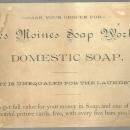 Victorian Trade Card For Des Moines Domestic Soap with Moonlight Ruin