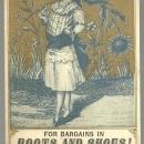 Victorian Trade Card for Jenkins' Boots and Shoes with Lovely Lady and Sunflower